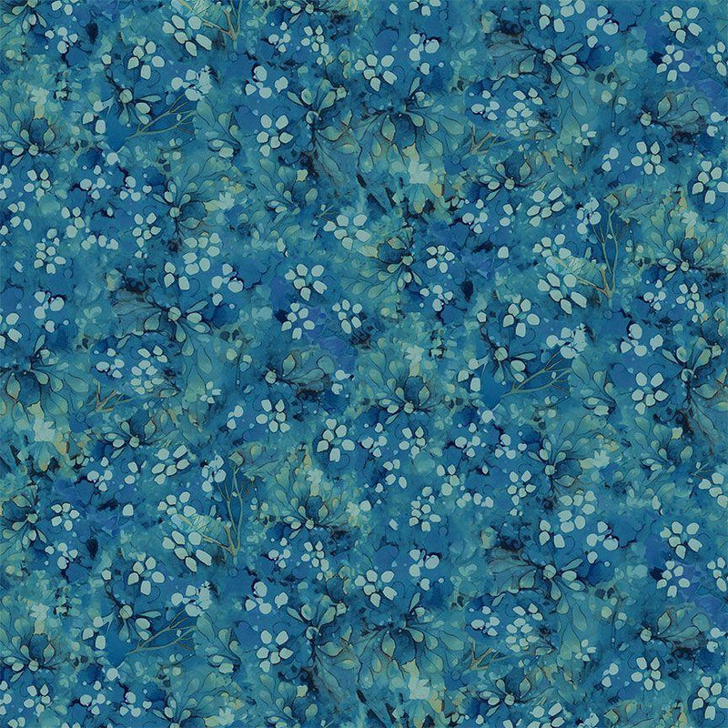 TT Forest Whisper Tonal Floral - CD3687-COBALT - Cotton Fabric