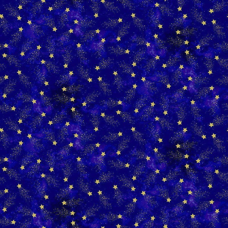 TT Galaxy Metallic Stars - CM3054-NAVY - Cotton Fabric