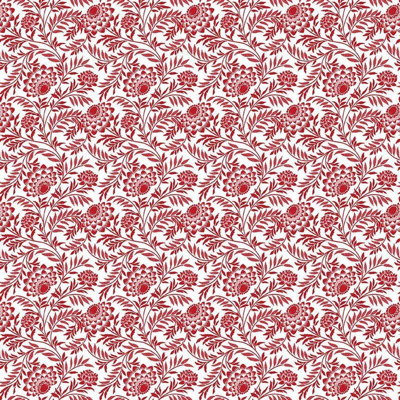 TT Garden Redwork Elegant Floral - CD2357-RED - Cotton Fabric