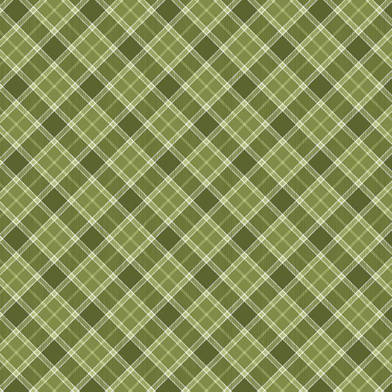 TT Gather with a Grateful Heart Bias Plaids - CD3522-GREEN - Cotton Fabric
