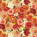 TT Gather with a Grateful Heart Packed Harvest Floral - CD3514-HARVEST - Cotton Fabric