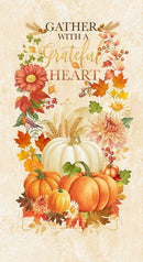 TT Gather with a Grateful Heart Panel - CD3510-CREAM - Cotton Fabric