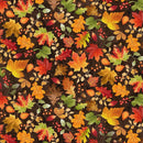 TT Gather with a Grateful Heart Tossed Fall Leaves - CD3515-BROWN - Cotton Fabric