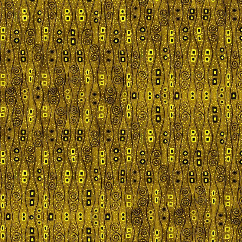 TT Gilded Plume Abstract Bejeweled Stripes - CM1886-BROWN - Cotton Metallic Fabric