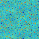 TT Gilded Plume Circle Swirls - CM3436-BLUE - Cotton Metallic Fabric