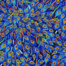 TT Gilded Plume Gilded Peacock Feathers - CM3432-BLACK - Cotton Metallic Fabric