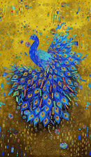 TT Gilded Plume Peacock Panel 24" - CM3430-MULTI - Cotton Metallic Fabric