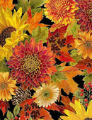 TT Give Thanks -  CM1286-BLACK - Cotton Metallic Fabric