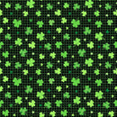 TT Good Luck Charm Shamrocks On Plaid - CD3844-BLACK - Cotton Fabric