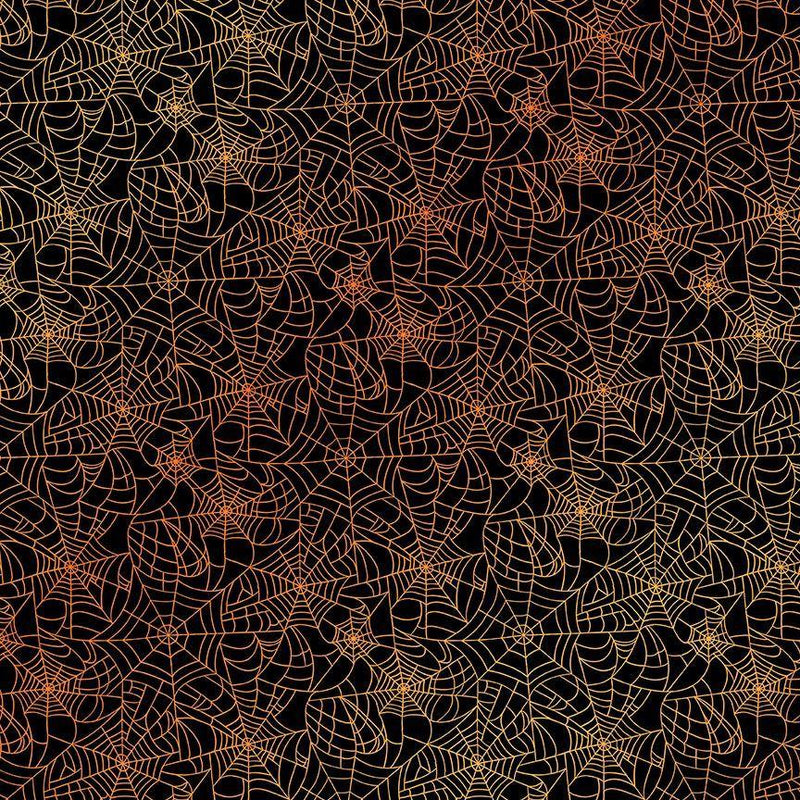 TT Haunted House Ombre Spider Web - CD2933-BLACK - Cotton Fabric