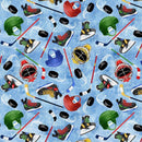 TT Hockey Season Tossed Hockey Equipment - CD3057-BLUE - Cotton Fabric