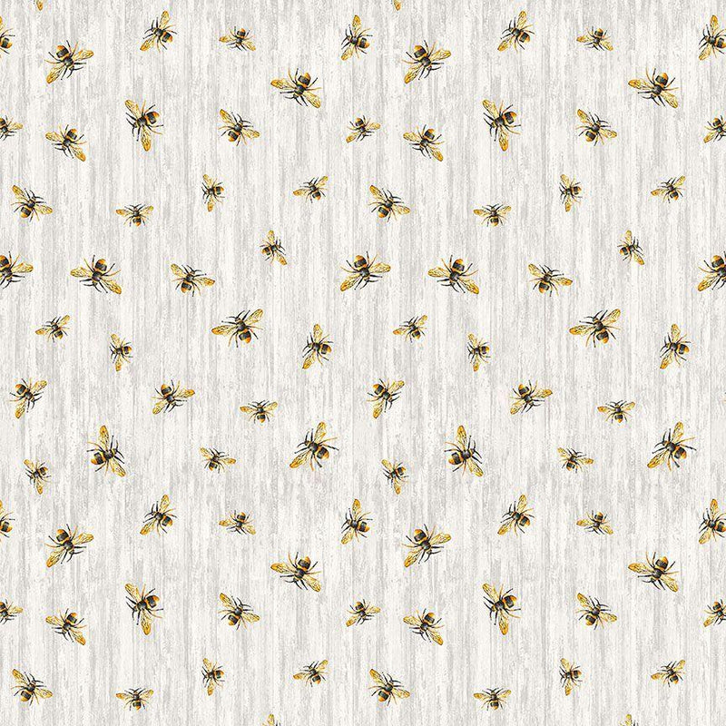 TT Honey Bee Farm - CD2391-GREY - Cotton Fabric