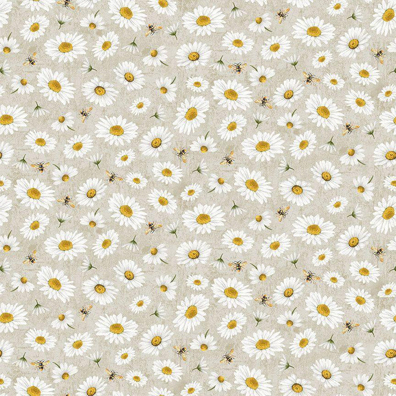 TT Honey Bee Farm - CD2397-GREY - Cotton Fabric