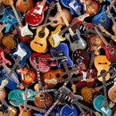 TT I'm With The Band Tossed Acoustic Guitar - CD3359-BLACK - Cotton Fabric