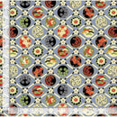 TT Imperial Bloom Floral Check - CM4377-GREY - Cotton Metallic Fabric