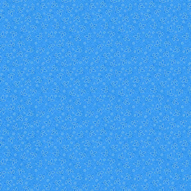 TT Indigo Garden Allover Leaves - CD3418-BLUE - Cotton Fabric