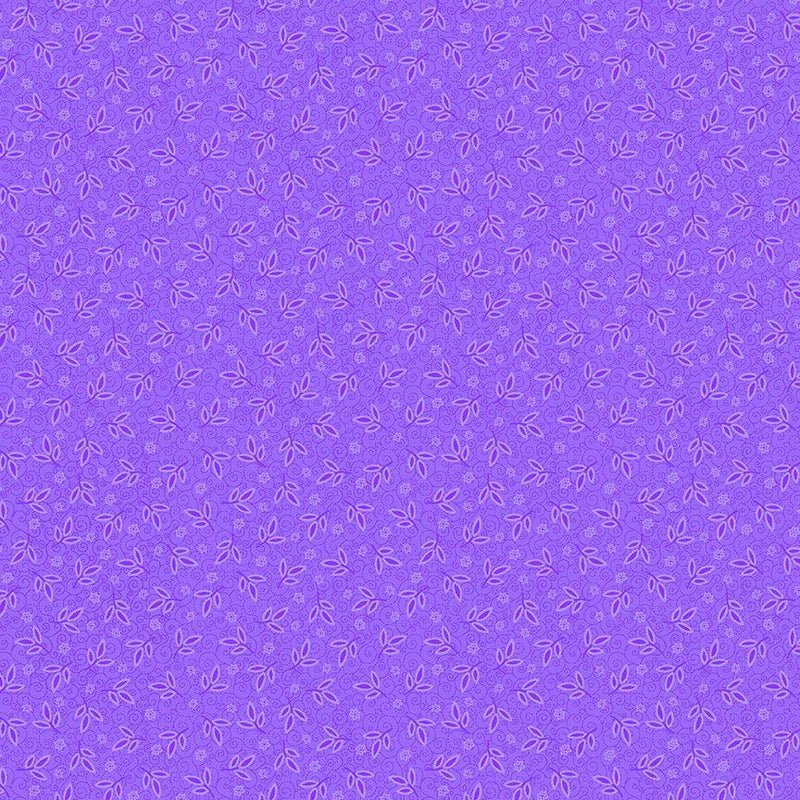TT Indigo Garden Allover Leaves - CD3418-PURPLE - Cotton Fabric