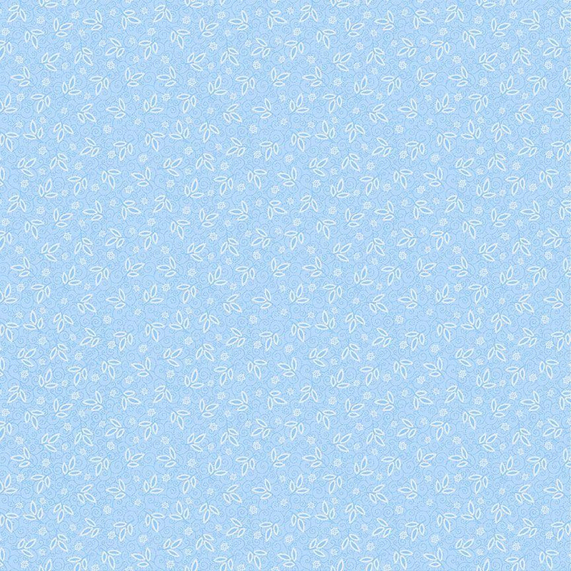 TT Indigo Garden Allover Leaves - CD3418-SKY - Cotton Fabric