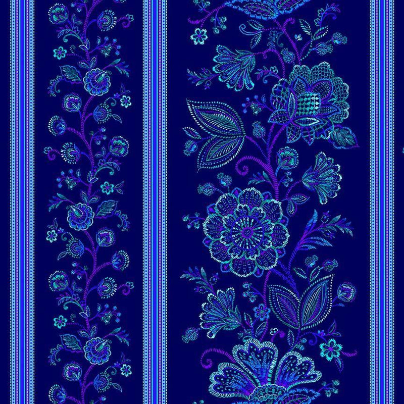 TT Indigo Garden Indigo Garden Stripes - CD3412-SAPPHIRE - Cotton Fabric