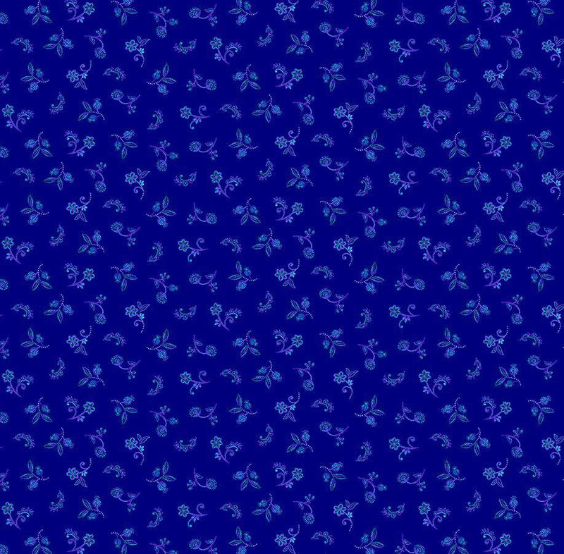 TT Indigo Garden Tiny Floral - CD3416-ROYAL - Cotton Fabric