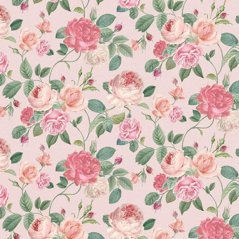 TT Jardin Rose Jarden Bouquets - CD2563-PINK - Cotton Fabric