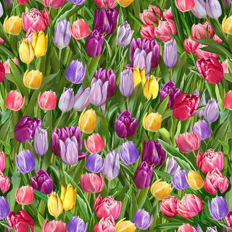 TT Just Hatched Tulip Field - CD3251-TULIP - Cotton Fabric