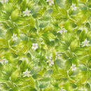 TT Lemon Bouquet Packed Lemon Leaves - CD2454-GREEN - Cotton Fabric