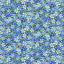 TT Limoncello Lemon Leaves & Flowers - CD3447-BLUE - Cotton Fabric