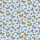 TT Limoncello Tossed Butterflies - CD3449-BLUE - Cotton Fabric
