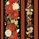 TT Lotus Garden 11" Stripes Met - CM3662-BLACK - Cotton Metallic Fabric