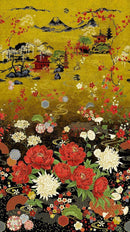 TT Lotus Garden Met Panel 24" - CM3660-MULTI - Cotton Metallic Fabric