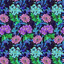 TT Luminous Medium Packed Floral Metallic - CM2982-BLACK - Cotton Fabric