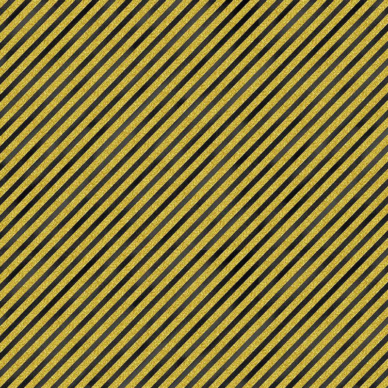 TT Merry Christmas Metallic Golden Stripes - CM3629-GOLD - Cotton Metallic Fabric