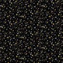 TT Merry Christmas Metallic Stars - CM3628-BLACK- Cotton Metallic Fabric