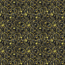 TT Merry Christmas Metallic Swirl - CM3626-BLACK - Cotton Metallic Fabric