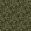 TT Merry Christmas Packed Pine Needles Holiday - CM4148 Green - Cotton Metallic Fabric
