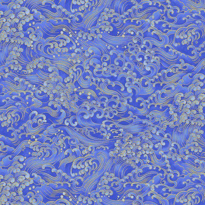 TT Moonlight Waves Metallic - CM3994-WAVE - Cotton Metallic Fabric