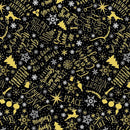 TT O Holy Night Holy Night Words - CD2871-BLACK - Cotton Fabric