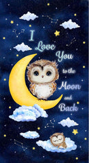 TT Owl Always Love You 24" Panel - CD3241-NAVY - Cotton Fabric