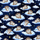 TT Owl Always Love You Owls on Clouds - CD3295-NAVY - Cotton Fabric