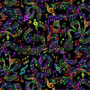 TT Painted Guitar Multi Music Notes - CD3675-MULTI - Cotton Fabric