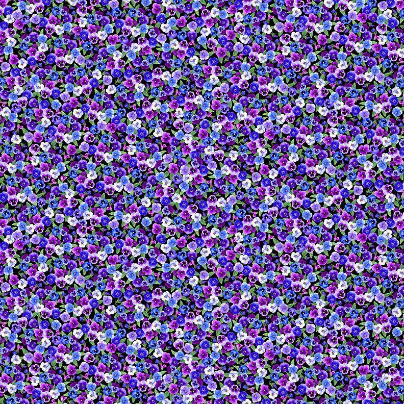 TT Pansy Perfection Tiny Floral - CD3755-BLACK - Cotton Fabric