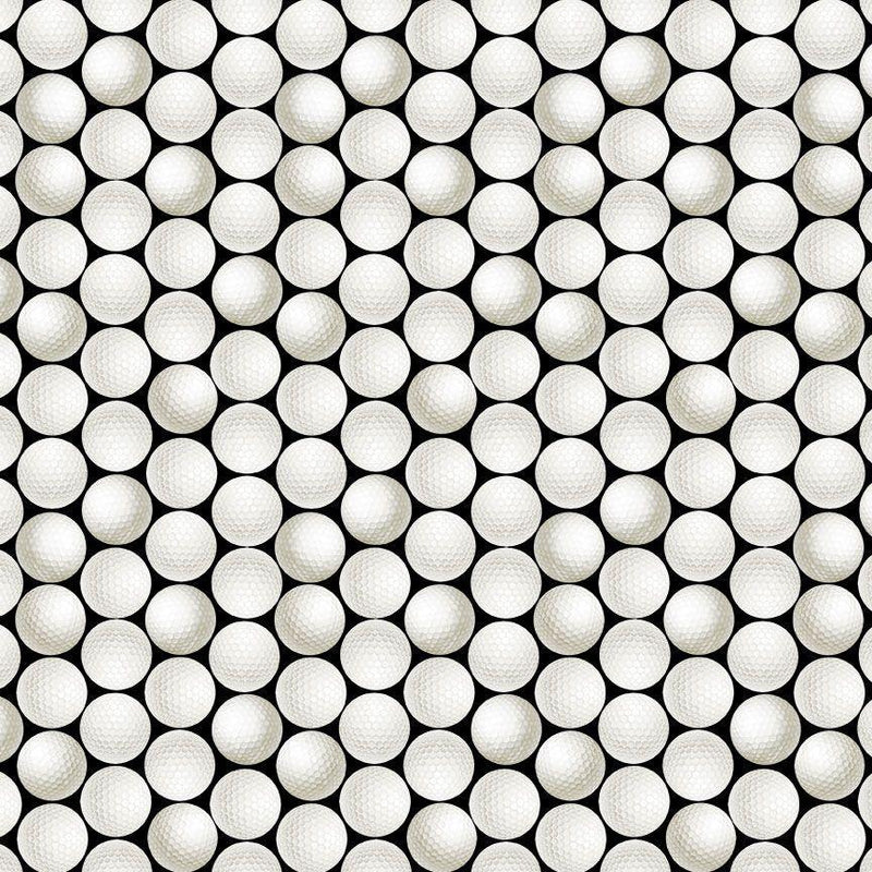 TT Par for the Course Golf Balls - CD3855-BLACK - Cotton Fabric