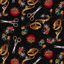TT Sew Far Sew Good Sewing Tools -  CD3352-BLACK - Cotton Fabric