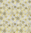 TT Silver & Gold Metallic Snowflakes - CM1390-SILVER - Cotton Metallic Fabric