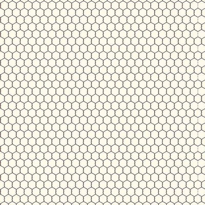 TT Spring Chicken Chicken Wire Fence - CD2745-CREAM - Cotton Fabric