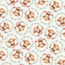 TT Til the Cows Come Home Cow Heads & Floral - CD4043-SKY - Cotton Fabric