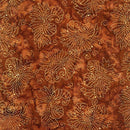 TT Tonga Cider Batiks Button Leaves - B7514-CARAMEL - Cotton Fabric