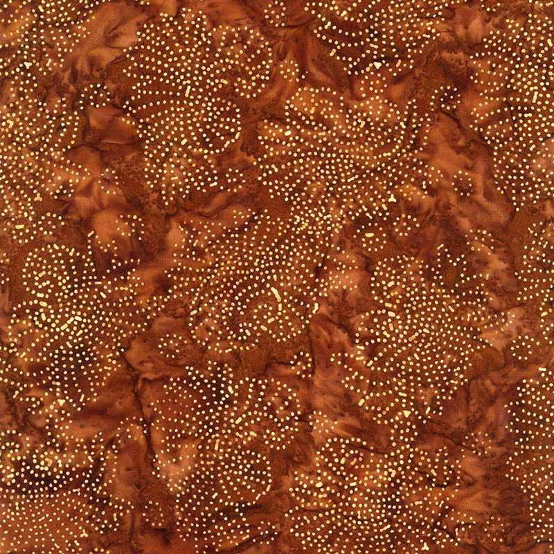 TT Tonga Cider Batiks Button Leaves - B7514-CARAMEL - Cotton Fabric
