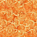 TT Tonga Hayride Batiks Watercolor Flowers - B5941-PUMPKIN - Cotton Batik Fabric